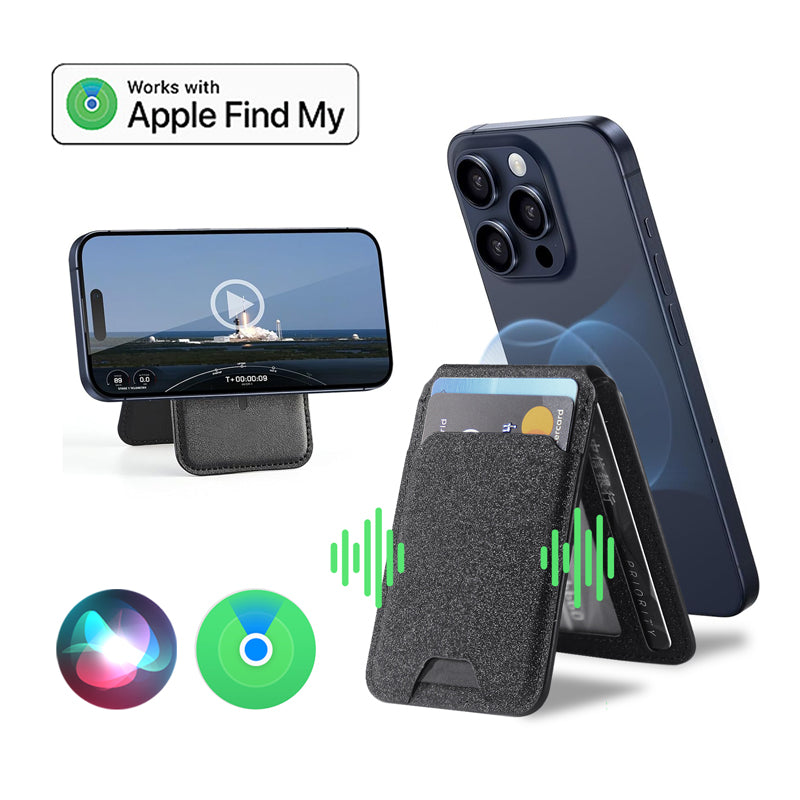 Slim MagSafe magnetic wallet, Card holder with Apple Find My tracking for iPhone/Android